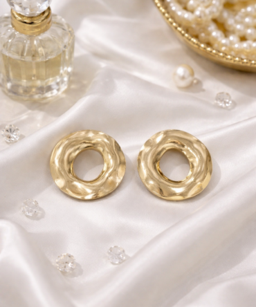Molten Gold Halo Earrings