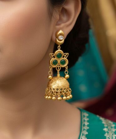 Trinity Jhumkas - Green